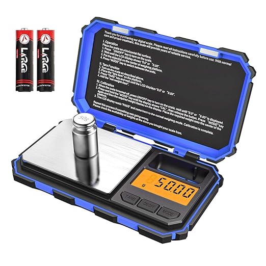 (Upgradaed) Digital Mini Scale, 200g /0.01g Pocket Scale, 50g Calibration Weight, Electronic Smart Scale, 6 Units, LCD Backlit Display, Tare, Auto Off, Stainless Steel (Battery Included)