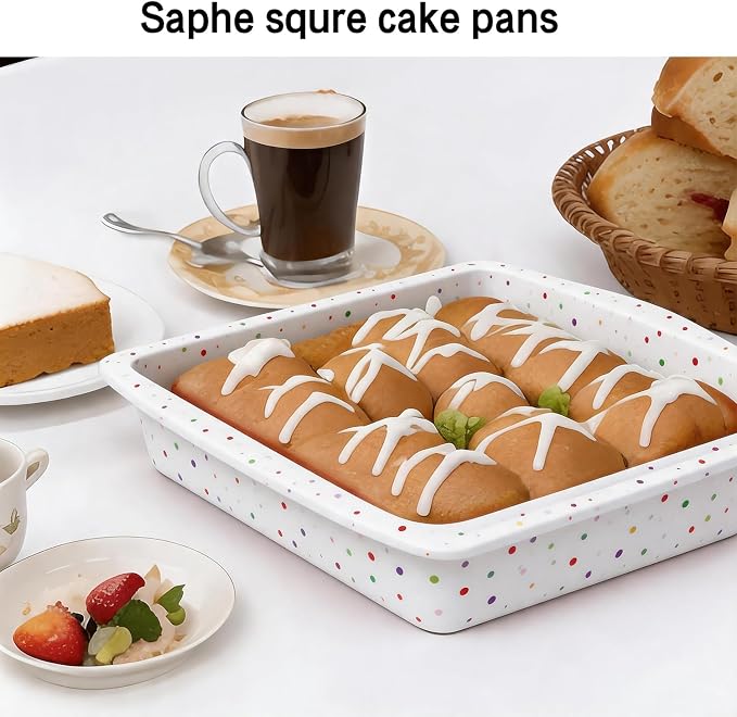 saphe 8 inch Silicone Square Cake Pan Nonstick Silicone Cake Molds, Brownie baking molds for Brownie, Cake, Bread, Pie and Lasagna (3 packs) (3)
