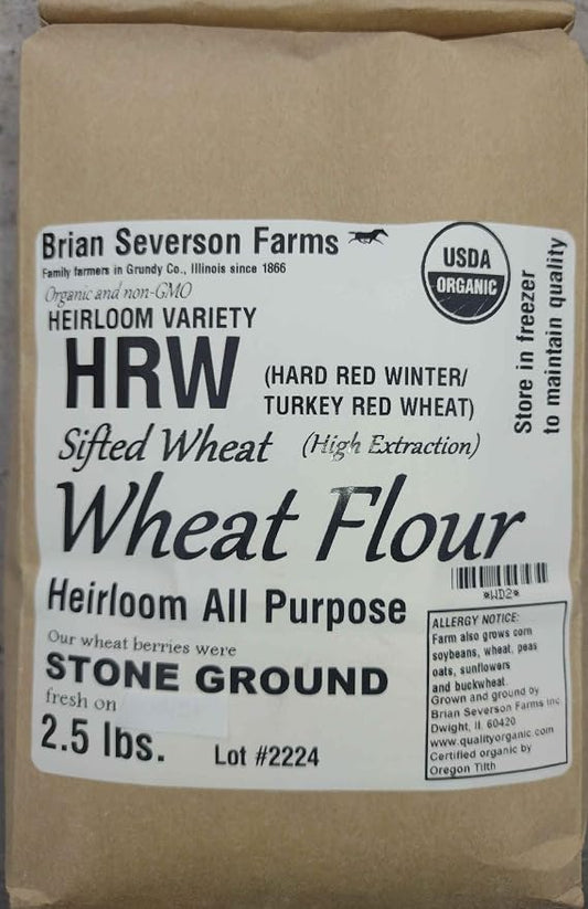 Turkey Red Organic Wheat Flour: Heirloom All Purpose Stone Ground Flour from the 1800s: Farmer Direct: Organic: 2.5 lbs.