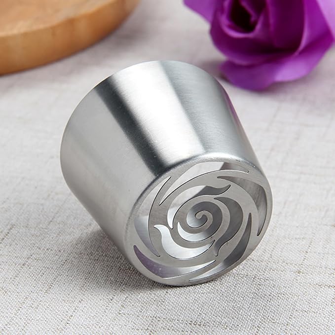 Extra Large Russian Piping Tips - Stainless Steel Flower Nozzles Set for Cake Decorating, Rose & Floral Icing Tips for Cupcakes, Cookies Professional Baking Tools (XXL, Style 40)