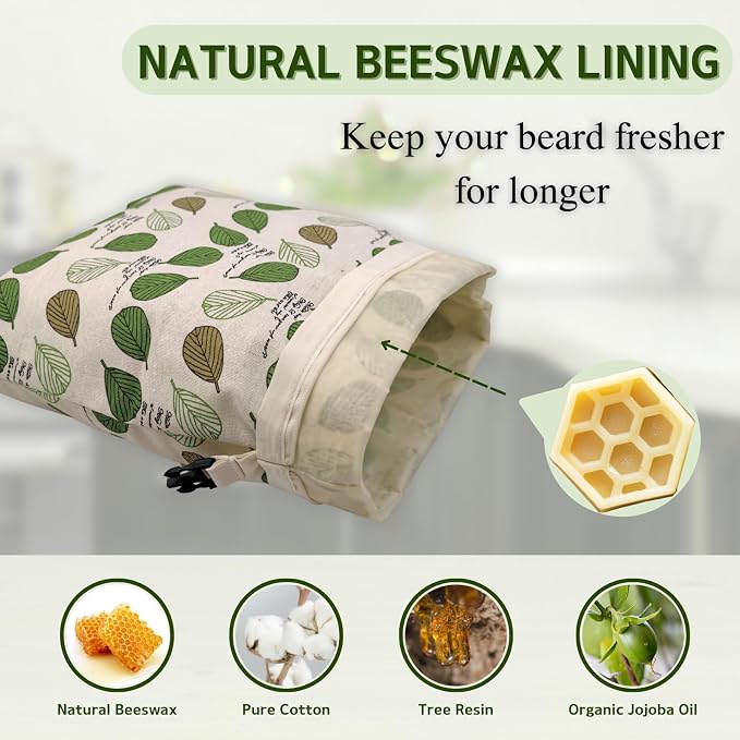 2 Pack Beeswax Bread Bags for Homemade Bread with Zipper, Large 13x17'' Reusable Beeswax Sourdough Bread Storage Bag, Keep Loaves Fresh Longer, Freezer Safe & Airtight, Natural, Zero Waste