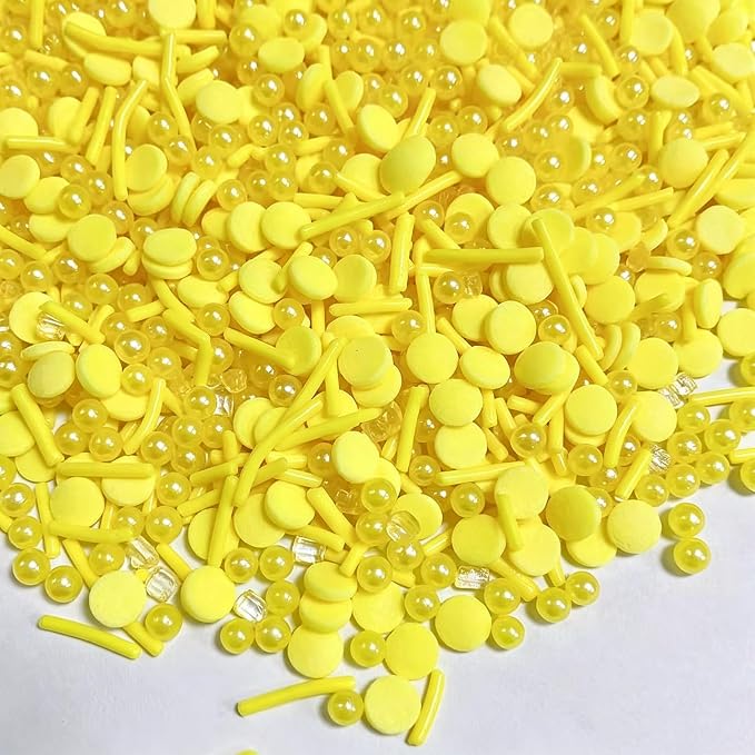 Sentovac Yellow Sprinkles Edible Yellow Round Confetti Jimmies Pearls for Cake Decorating Candy Cupcake Cookie Baking Ice Cream Dessert Halloween Christmas Vanlentine Holiday Decorations