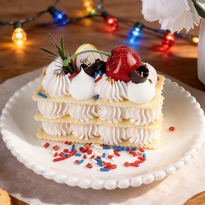 Red White and Blue Sprinkles for Cake Decorating, Patriotic 4th of July Sprinkles with Star Nonpareils Jimmies Sanding Sugar for Ice Cream Brownie Cupcake Cookie Baking