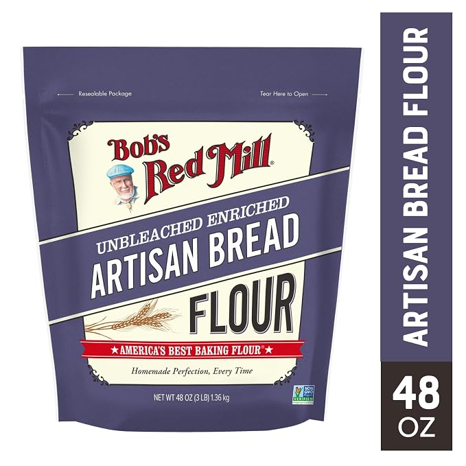 Bob's Red Mill Artisan Bread Flour, 3 Pound (Pack of 1) - Unbleached, Unbromated, Non-GMO, Vegan