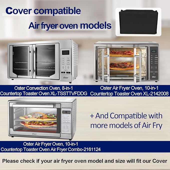 Air Fryer Oven Cover for Oster Air Fryer Oven 10-in-1, Oster Convection Oven 8-in-1 and Oster Extra-Large Air Fryer Oven 10-in-1, Heavy Duty Thickened Cover Waterproof Countertop Oven Case