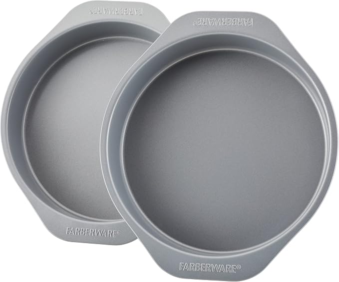 Farberware Golden Bake Bakeware Nonstick Round Cake Pan Set, 2-Piece, Gray