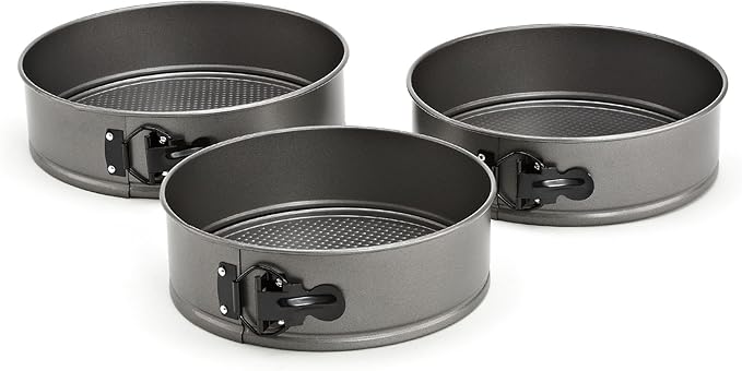 GoodCook Everyday Nonstick Steel 3pc Springform Set, 8.5", 9.5", 10.25", Gray