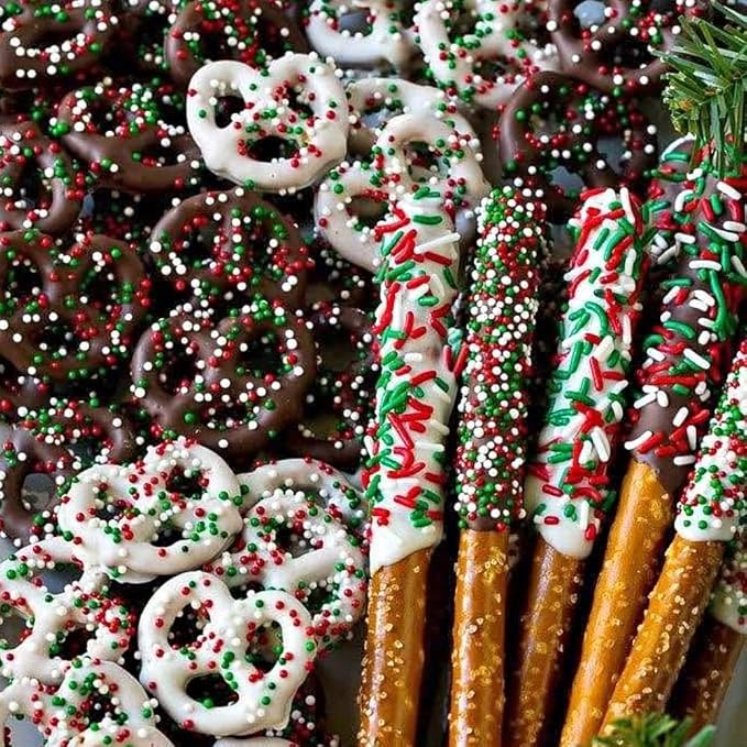 Christmas Sprinkles Bulk 1lb - Red Green White Jimmies for Baking, Holiday Cake & Cookie Decorating, Edible Dessert Toppings for Cupcakes, Ice Cream, Brownies