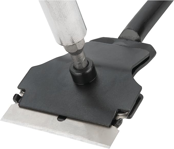Performance Tool W233 12-Inch Long Reach Extension Scraper with 3pc Double Edged Plastic Razor Scraper Blades and 3pc Carbon Steel Razor Scraper Blades
