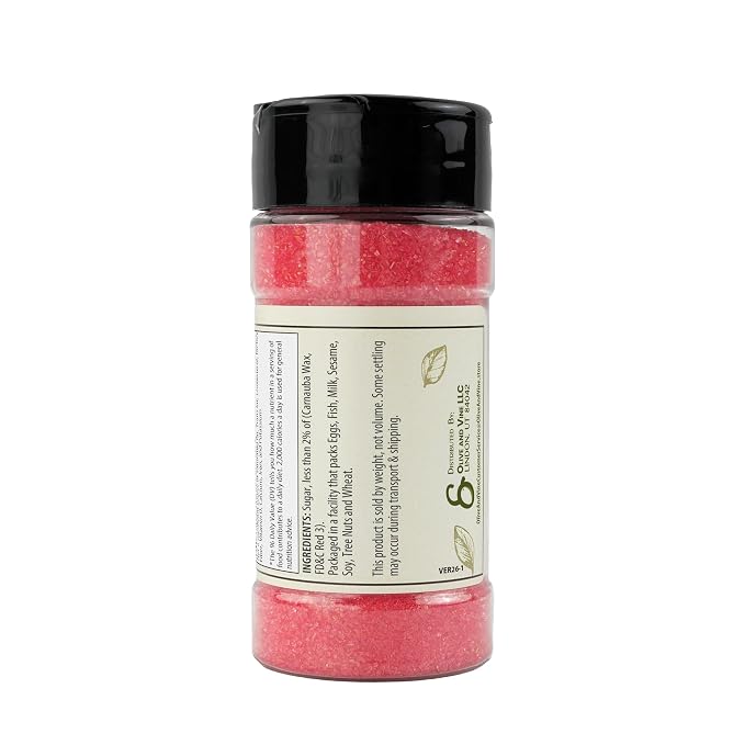 Olive & Vine Pink Sanding Sugar, Sweet Finish, For Baking & Decorating, Rich Tradition, Authentic Taste, For Global Recipes (4 Ounce)