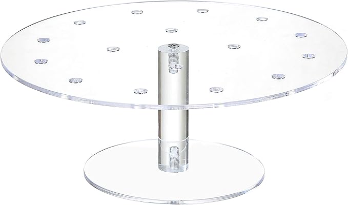 Clear Round Acrylic 16 Holes Push Pop Cake Stand for Party, Wedding, Bakery (9.44'' of Diameter)