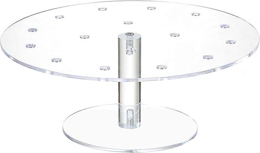 Clear Round Acrylic 16 Holes Push Pop Cake Stand for Party, Wedding, Bakery (9.44'' of Diameter)