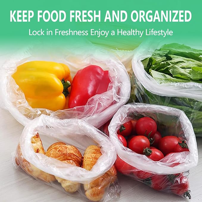 9527 Product 12" x 16" Clear Plastic Produce Bag, Food Storage Bag on a Roll, 350 Bags One Roll (4 Rolls), Freeze/Heat Clear Bag for Bread, Meat, Vegetables, Fruits