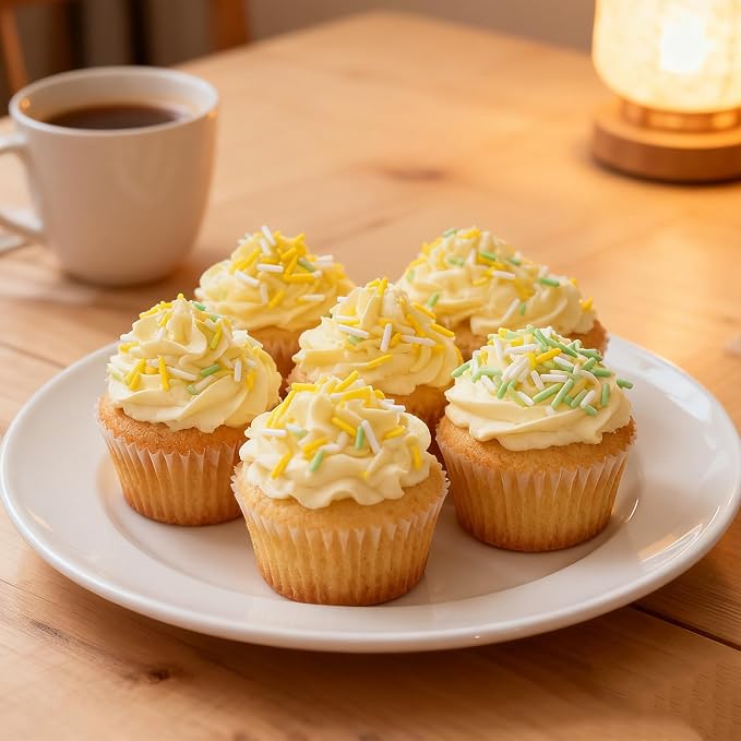 Twisweet Yellow Green White Sprinkles 4.6oz, Edible Jimmies Sprinkles for Cake Decorating, Lemon Citrus Cupcake Toppers, Baking Sugar Sprinkles for Birthday, Baby Shower, Summer Party Desserts