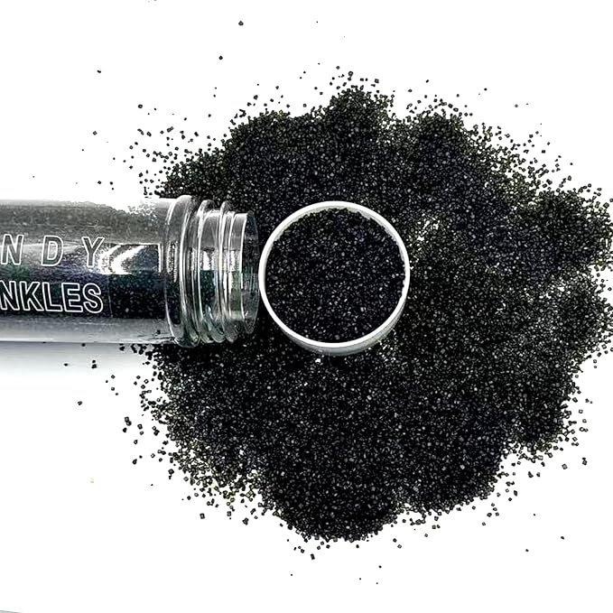 Edible Black Sanding Sugar Sprinkles 142g/ 5.01oz Sugar Crystals for Cake Decorating Candy Baking Decorations Ice Cream Toppings and Cupcake Decorating for Valentines Halloween Christmas