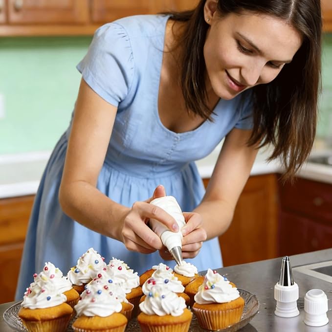 20PCS Plastic Standard Couplers, Cake Decorating Couplers for Piping Bags & Frosting Icing Nozzles, Reusable Frosting Tip Connectors for Baking & Cupcake Decorating