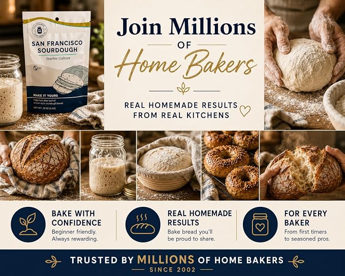 Cultures for Health San Francisco Sourdough Style Starter Culture | Homemade Artisan Bread | Heirloom, non-GMO | Live Culture Bread Mix | Easy to Follow Recipe