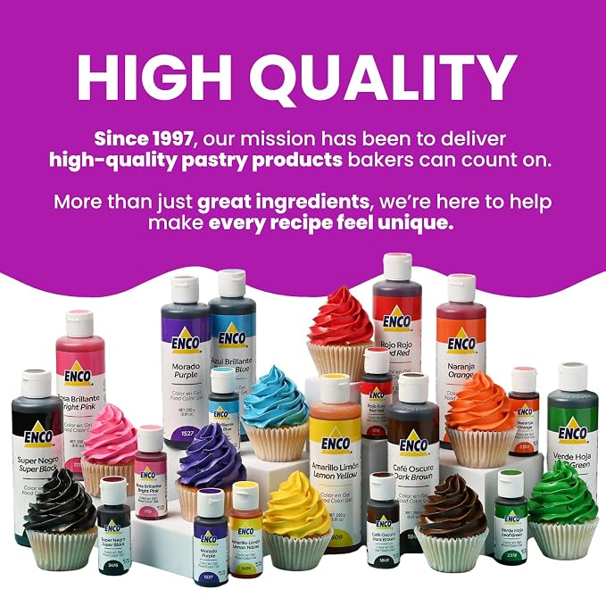 ENCO Food Coloring Gel Neon Purple 1.41 oz (40g) Concentrated, Vegan