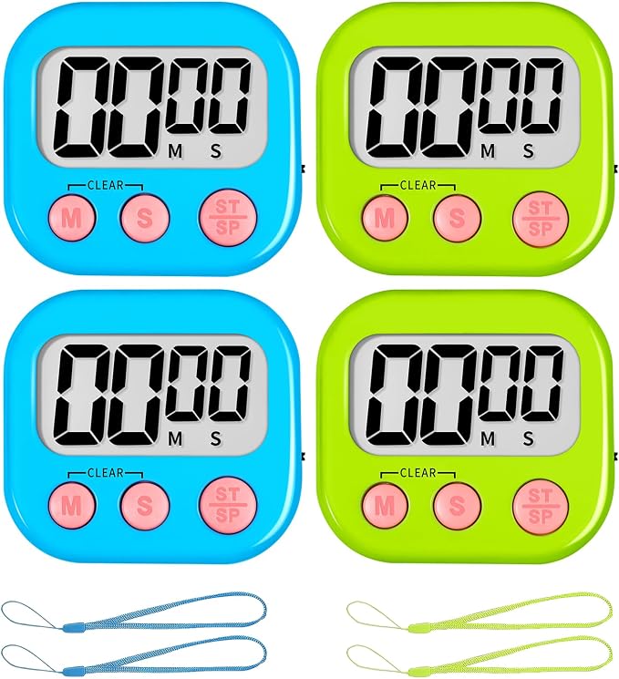 ZILLEEN Classroom Timer for Kids Teachers 4 Pack Digital Timers