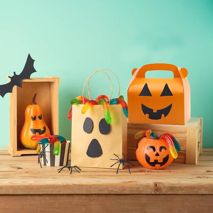 30Pcs Orange Party Favor Treat Boxes Goodie Boxes Candy Gable Box | Paper Gift Boxes with Handles. Perfect for Orange Citrus Themed Brunch Party Decoration Supplies