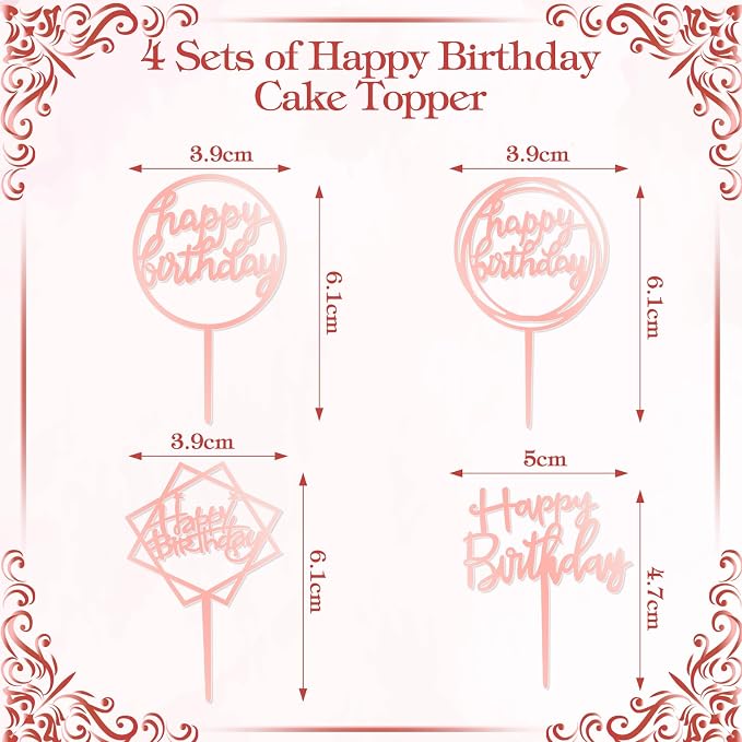 Teenyyou 68 Pcs Acrylic Alphabet Number Cake Topper 0-9 Number and A-z Letters Personalized Cake Picks Decor DIY Name Cupcake Toppers Graduation Wedding Baby Shower Party(Rose Gold)