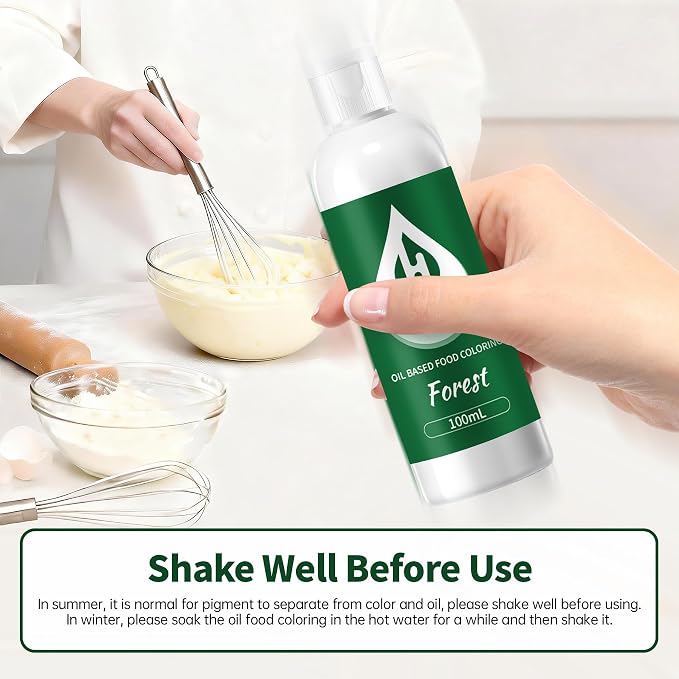 Forest Oil Based Food Coloring for Chocolate – Herbeklab 100ml Professional Concentrated Oil Food Dye for Candy Melts, Chocolate, Cake Pops, Strawberries & Baking