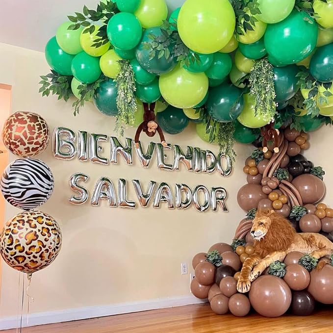 Voircoloria 130pcs Lime Green Balloons Different Sizes 18" 12" 10" 5" Light Green Balloons for Birthday Dinosaur Baby Shower St. Patrick's Day Summer Jungle Forest Safari Party Decorations