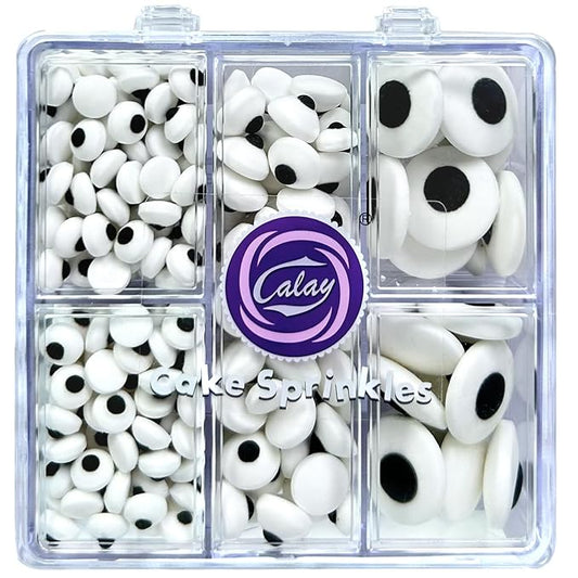 Edible Candy Eyes Sprinkles for Cake Decorating 4.6oz, Halloween Eyeball Sprinkles for Cookie Baking Ice Cream Brownie Cupcake Toppings