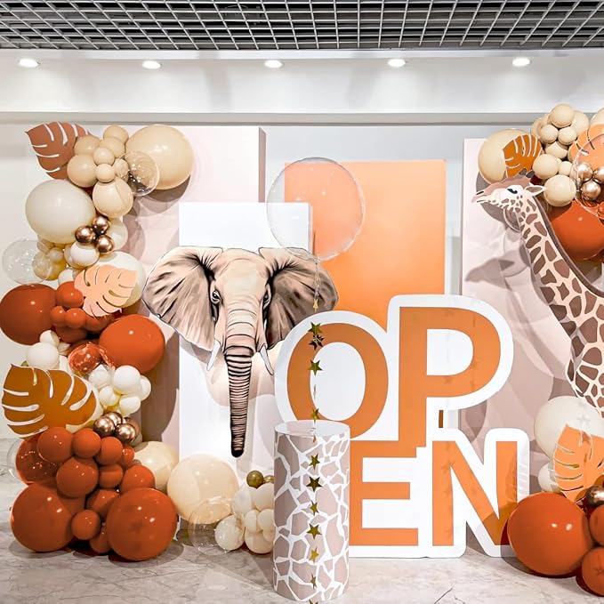 Fall Balloon Arch Kit, 160Pcs Orange White Metallic Copper Boho Thanksgiving Balloons Garland for Autumn Birthday Baby Shower Party Decorations