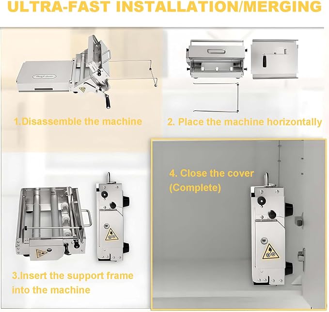 Folding Dough Sheeter with Sheeter Boards, Stainless Steel, Adjustable Thickness, Manual Dough Roller Machine, for Pizza, Croissants, Pastry & Fondant Table Top Design B