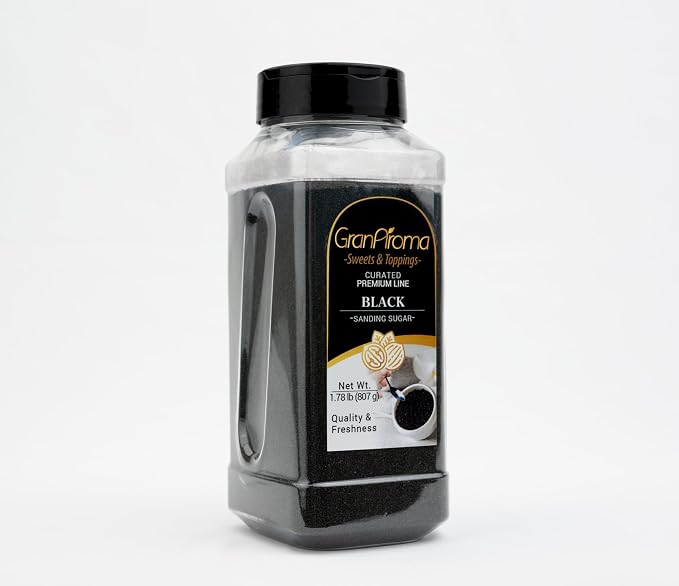 GranAroma Black Sanding Sugar, Decorative, Cookies & Sweets (1.78 Pound)