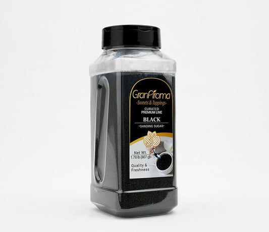 GranAroma Black Sanding Sugar, Decorative, Cookies & Sweets (1.78 Pound)