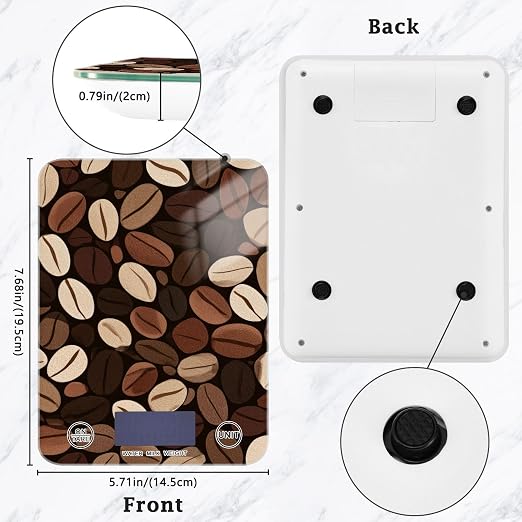 Food Scale Kitchen Scale Food Weight Scales Digital Weight Grams and Ounces Small Electronic Food Scale for Baking Cooking Brown Vintage Coffee Beans