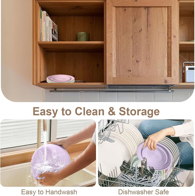 4Pcs Silicone Banneton Bread Proofing Baskets, 9" Collapsible Sourdough Bread Baking Supplies Non-Stick Round Dough Proofing Bowl Containers Oven Safe for Various Tastes Bread Making-BPA Free
