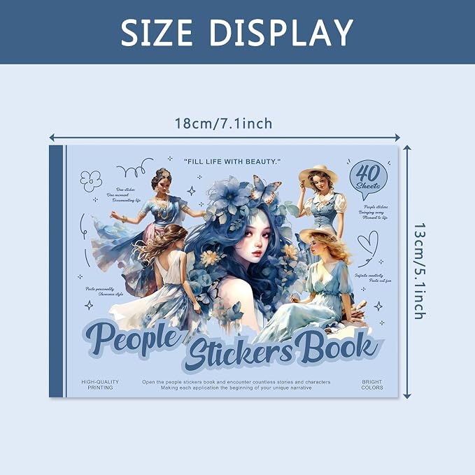 People Stickers Book for Adults - Journaling Supplies Kit for Junk Journal Scrapbooking Planners Collage Art Crafts