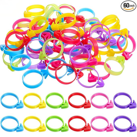 SULIKJHUI 60 Pcs Icing Bag Ties, Reusable Silicone Piping Bag Ties for Decorating, Flexible Non-Slip Pastry Bags Tie for Cupcakes, Cookies, Cakes, Easy Seal & Clean, Multi Color