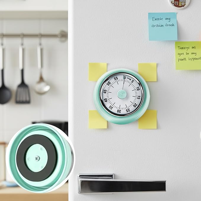 60-Minute Magnetic Visual Timer, Silent Operation and No Battery Needed, Time Management Tools for Kitchen, Homeschool Desk, Office Meetings & Home Learning Timer (Green-X2)