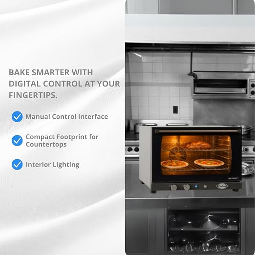 Cadco XAF-133 Heavy-Duty Countertop Convection Oven with Manual Controls & Humidity, Stainless Steel, NSF, 208-240v, For Commercial Use, 125 lbs.
