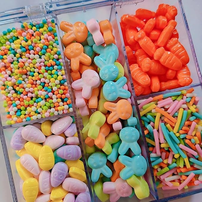 HeDeon&Rles Easter Candy Sprinkles for Baking Decoration 90g/3.17oz Edible Carrot/Easter Egg/Rabbit Mix Sprinkles Caketopper Festival Supplies Cupcake Ice Cream Pastry Muffin Decoration