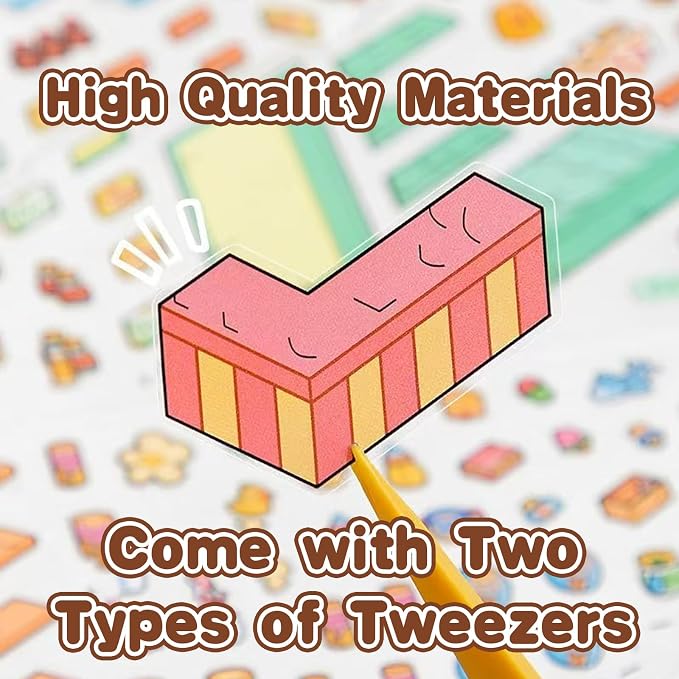 10 Sets Big DIY 3D Sticker Scene Book for Kids Adults Make Your Own Shop House Stickers for Gifts Stickers Therapy for Adult Relief Stress Pass The Time Supermarket Bakery Toy Cosmetics Store