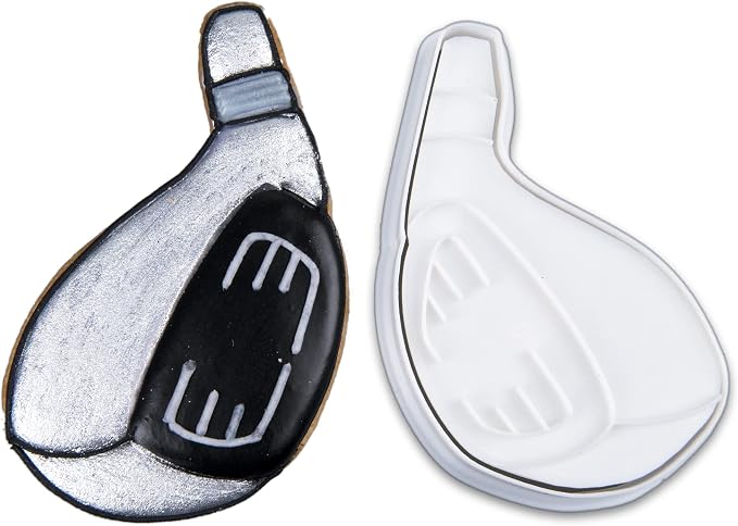 Mostop Golf Stick Cookie Cutter with Stampers, 3D Sports Cookie Cutter Set, Cake Decoration Tools Birthday Party Supplies Favors