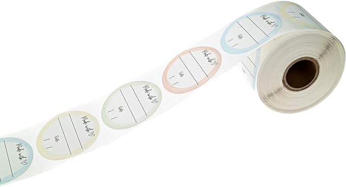 Adorable Watercolor Canning Stickers / 500 Circle Labels / 4 Watercolor Designs / 2" Made with Love Baked Goods Craft Label with Lines