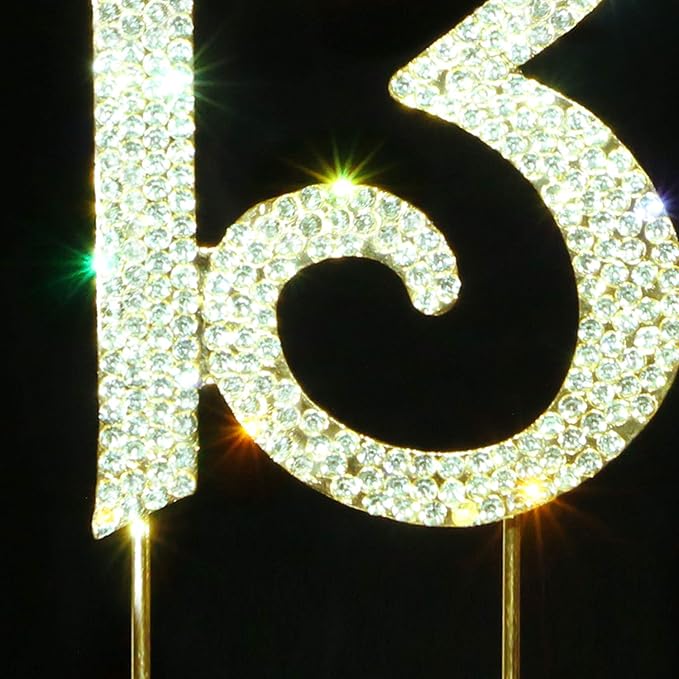Scotamalone13 Cake Topper Premium Bling Rhinestone Diamond Gems