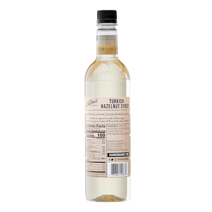 DaVinci Gourmet Naturals Turkish Hazelnut Syrup, 25.4 Fluid Ounces (Pack of 1)