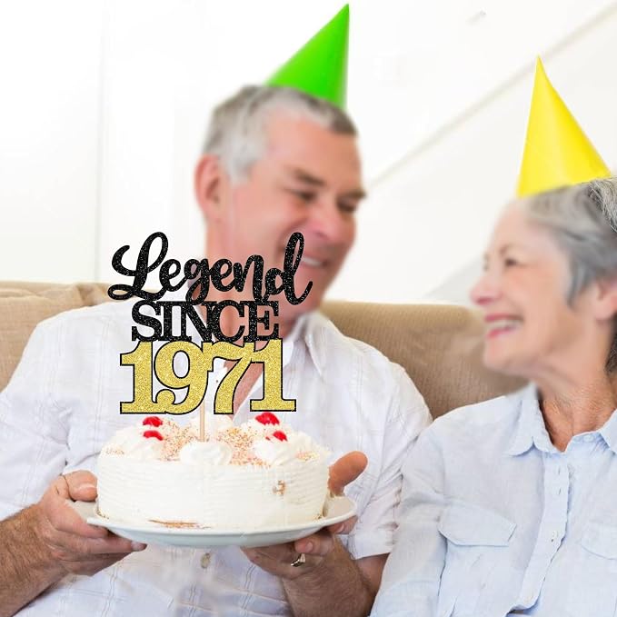 1 PCS Legend Since 1971 Cake Topper Black Gold Glitter Fifty Five Happy 55th Birthday Cake Pick Hello 55 Cheers to 55 Years Cake Decoration for 55th Birthday Anniversary Party Decorations Supplies