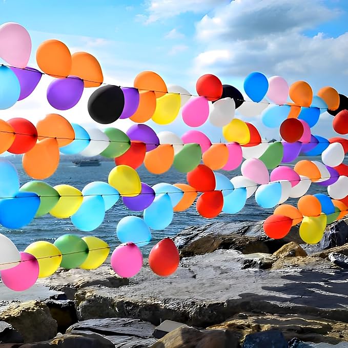 Voircoloria 105pcs Colorful Balloons 12inch Rainbow Latex Balloons for Boys Girls Birthday Baby Shower Gender Reveal Wedding Decorations