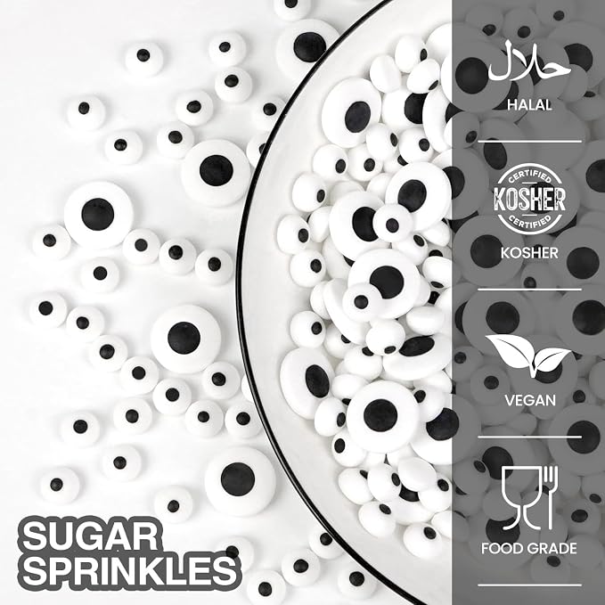 Edible Candy Eyeball Sprinkles, 150g/5.29oz, Googly Eyes Sprinkles for Cake Decorating, Edible Candy Eyes for Cupcakes, Cookies Toppings, Party, Holiday, Dessert Supplies