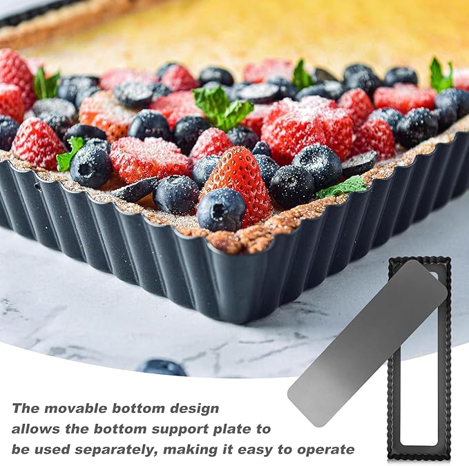14 Inch 2pc Rectangular Tart Pan Set, Tiramisu Cake Pan, Long Non-Stick Quiche Pan with Loose Bottom, for Baking Desserts, Send Goods from Local Warehouse
