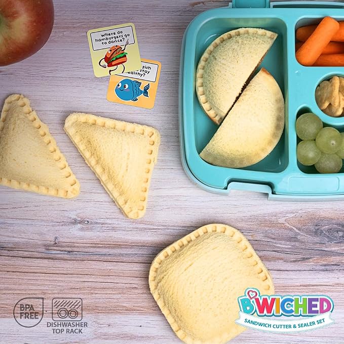 Sandwich Cutter and Sealer - Crustless Sandwich Maker - Cut and Seal - Lunch Box and Bento Box - Boys, Girls, Kids Lunch - Sandwich Cutters for Kids - Triangle, Circle, Square
