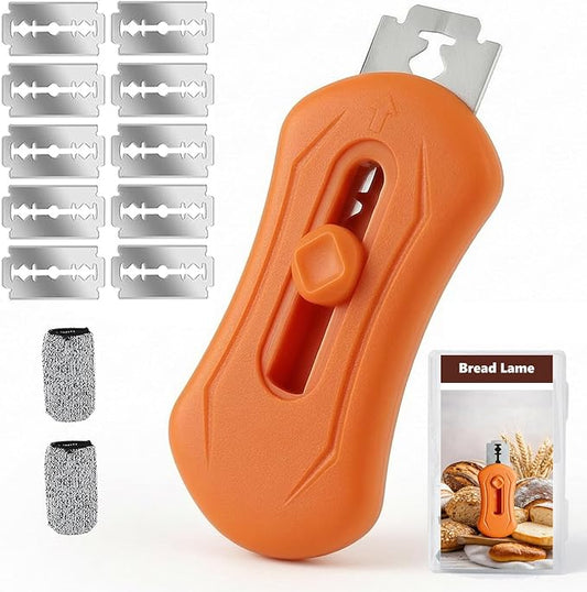 Professional bread lame, upgraded magnetic bread scoring tool, suitable for sourdough bread baking scoring knife for sourdough bread, including 10 razor blades， Professional Bakers Essential